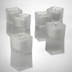 Eastland Square Votive Candle Holder Frosted Set Of 12