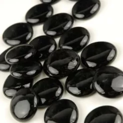 Round Glass Vase Gems Black 18 Lbs.