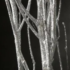 Birch Tree Branch Bundle Sequin Silver Sparkle 43"-48"