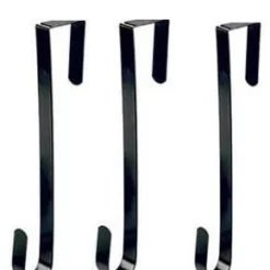 6 Black Metal Wreath Hanger Over The Door, 13.25 Inch