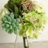 Real Touch Succulents With Faux Hydrangea & Rose Bouquet 12"