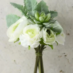 Petite Succulent And Ranunculus Flower Bouquet
