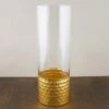 Gold Honeycomb Cylinder Vase 4"x12"