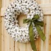 Faux Cotton Wreath 18.5in