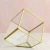 Hira Glass & Brass Terrarium Angled Cube 4.7"