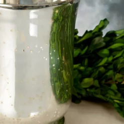 Silver Mercury Glass Hurricane Vase & Candle Holder 6" 5 Silver Mercury Glass Hurricane Vase & Candle Holder 6" -US Gift Sales 2024 mercury glass hurricane vase 6 2