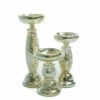 Eastland Unique Mercury Glass Pillar Candle Holder Set Of 3