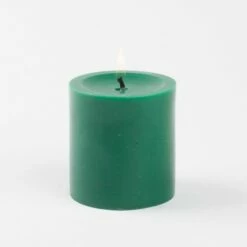 Richland Pillar Candles 3"x3" Dark Green Set Of 12