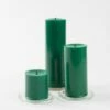 Richland Pillar Candles 3"x3", 3"x6" & 3"x9" Dark Green Set Of 12