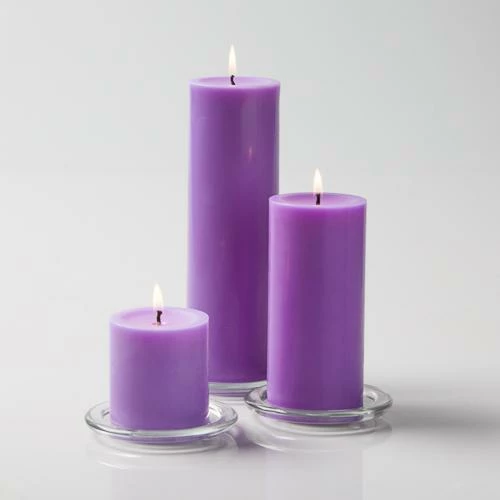 Richland Pillar Candles 3"x3", 3"x6" & 3"x9" Lavender Set Of 18 1 Richland Pillar Candles 3"x3", 3"x6" & 3"x9" Lavender Set Of 18