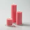 Richland Pillar Candles 3"x3", 3"x6" & 3"x9" Pink Set Of 3