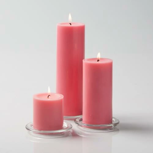 Richland Pillar Candles 3"x3", 3"x6" & 3"x9" Pink Set Of 12 1 Richland Pillar Candles 3"x3", 3"x6" & 3"x9" Pink Set Of 12