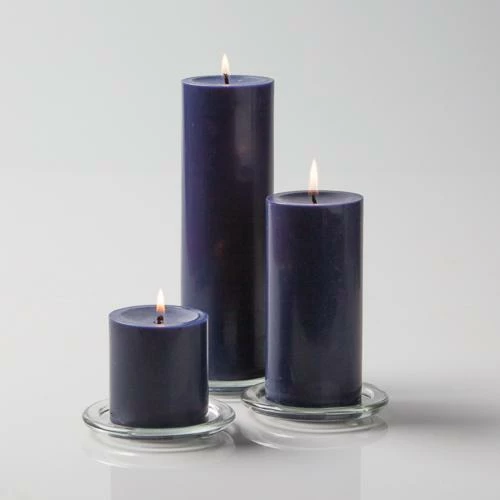 Richland Pillar Candles 3"x3", 3"x6" & 3"x9" Navy Blue Set Of 36 1 Richland Pillar Candles 3"x3", 3"x6" & 3"x9" Navy Blue Set Of 36