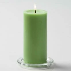 Richland Pillar Candles 3"x6" Green Set Of 12