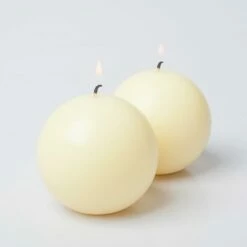 Richland Sphere Candle 3" Ivory Set Of 24