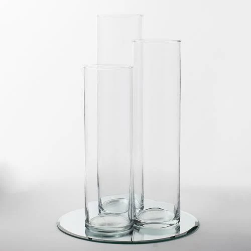 Eastland 12" Mirror And Tall Cylinder Vase Centerpiece Set Of 48 2 Eastland 12" Mirror And Tall Cylinder Vase Centerpiece Set Of 48 - Image 2