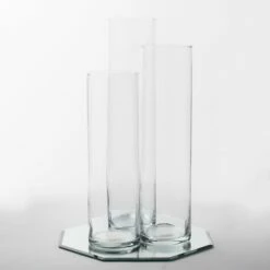 Eastland 12" Mirror And Tall Cylinder Vase Centerpiece Set Of 48