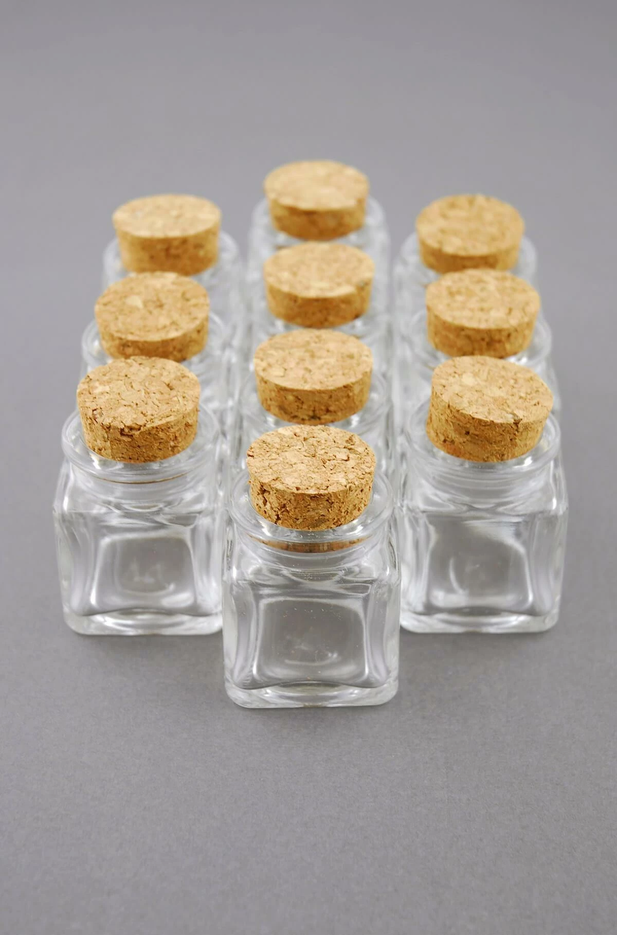 Mini Glass Bottle Square With Cork 1.4oz (Pack Of 24) 2 Mini Glass Bottle Square With Cork 1.4oz (Pack Of 24) - Image 2