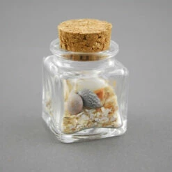 Mini Glass Bottle Square With Cork 1.4oz (Pack Of 24)
