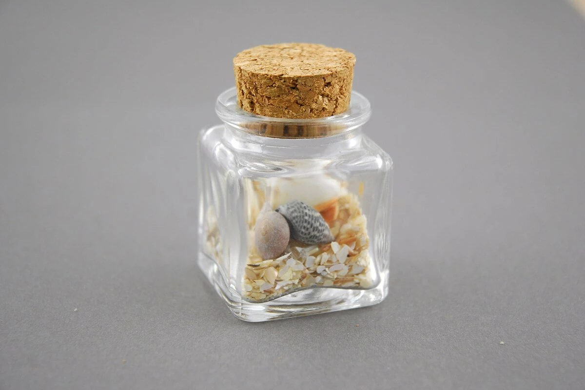Mini Glass Bottle Square With Cork 1.4oz (Pack Of 24) 3 Mini Glass Bottle Square With Cork 1.4oz (Pack Of 24) - Image 3