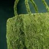 Natural Preserved Moss Covered Purse Planter 10.5x12.5