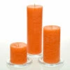 Richland Rustic Pillar Candle 3" X "3, 3" X 6" & 3"x 9" Orange Set Of 3