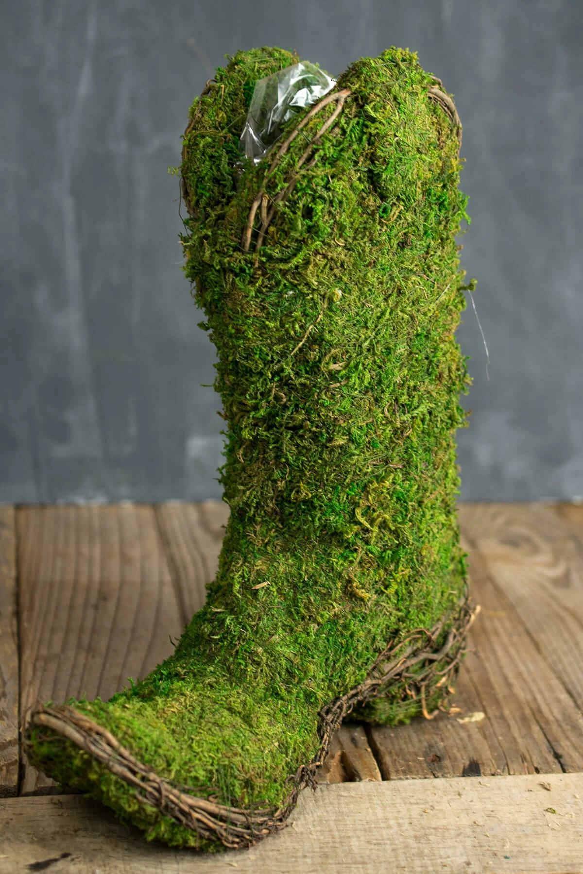 Natural Preserved Moss Cowboy Boot Topiary Pot 2 Natural Preserved Moss Cowboy Boot Topiary Pot - Image 2
