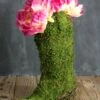 Natural Preserved Moss Cowboy Boot Topiary Pot