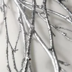 Glittered Silver Birch Tree Branch Bundle 3-4 Ft (4 Branches)