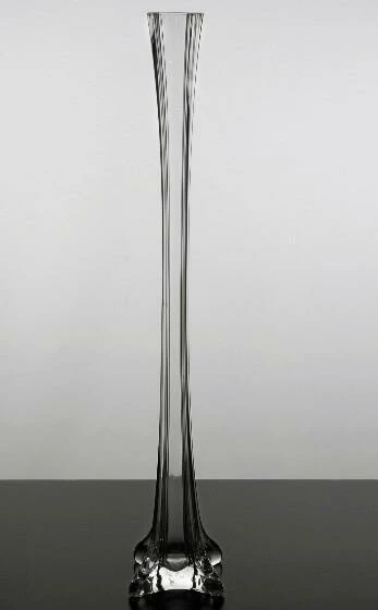 Clear Glass Eiffel Tower Vase 20" 1 Clear Glass Eiffel Tower Vase 20"