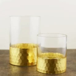 Elsa Vase & Candle Holder 4" With Gold-Dipped Finish -US Gift Sales 2024 vase cylinder 4in gold honeycomb 3