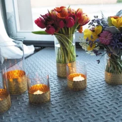 Elsa Vase & Candle Holder 4" With Gold-Dipped Finish -US Gift Sales 2024 vase cylinder 6x4in gold honeycomb 2 8f3499c1 b9ab 4d6e 8439 f64c09f5efa5