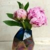 Iridescent Blue Mogul Bohemian Bud Vase