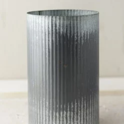 Norah Corrugated Zinc Vase 7"