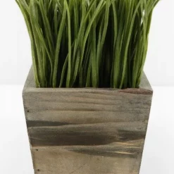Wood Planter Box Grass Display 7in